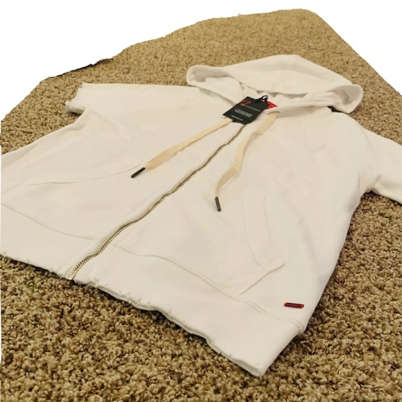 *NWT*n:PHILANTHROPY Casual Zip Short Sleeve Hoodie - Picture 4 of 4